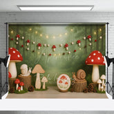 Aperturee - Aperturee Cute Mushroom Fairy Tale World Cake Smash Backdrop